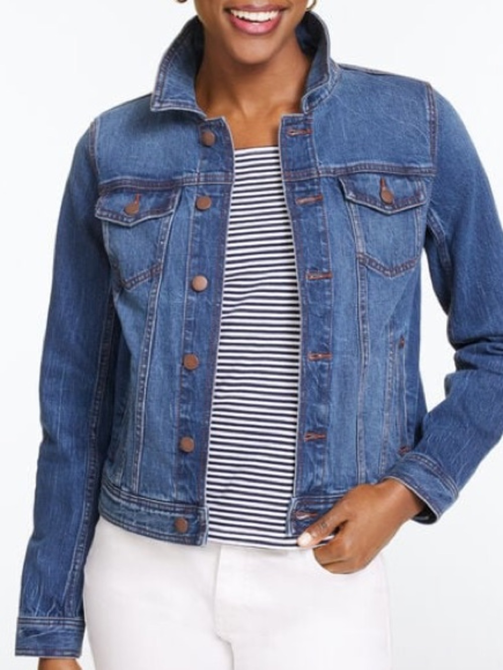 NWOT TALBOTS CLASSIC JEAN JACKET - size L